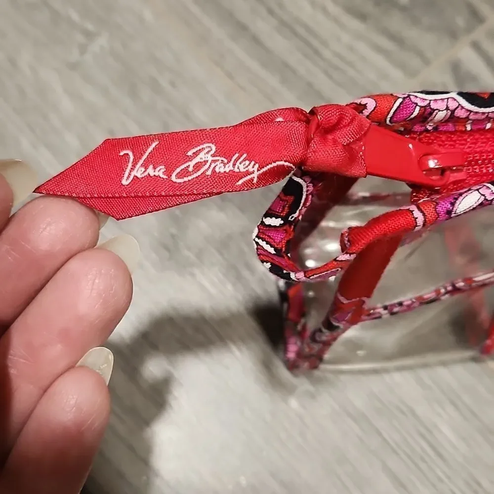 GUC Clear & Red Vera Bradley Cosmetic Clutch Bag